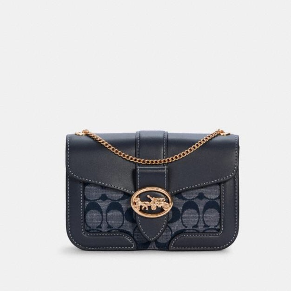 Coach Georgie Crossbody in Denim Signature Chambray